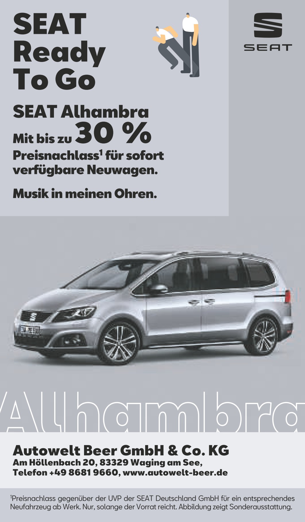 SEAT Alhambra Nachlass 30Prozent