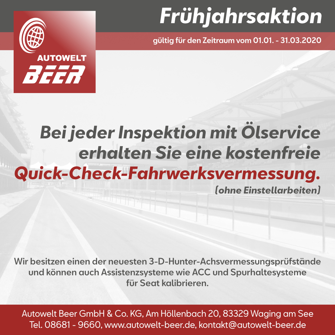 autowelt beer serviceaktion fahrwerksvermessung